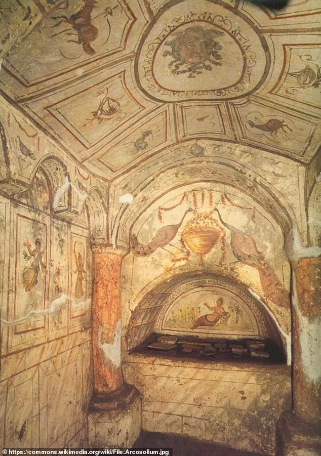 The new dig site on the Via Luigi Tosti is close to the Ipogeo di Via Dino Compagni — an underground tomb, or 'hypogeum', that was first discovered in 1954. This structure has been dated to around 320–350 AD, based on the stunning frescos within (as pictured)