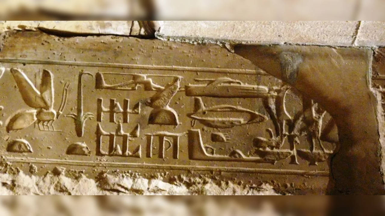 Ancient Egyptian hieroglyphs with helicopter-like carving seen as time travel 'proof'