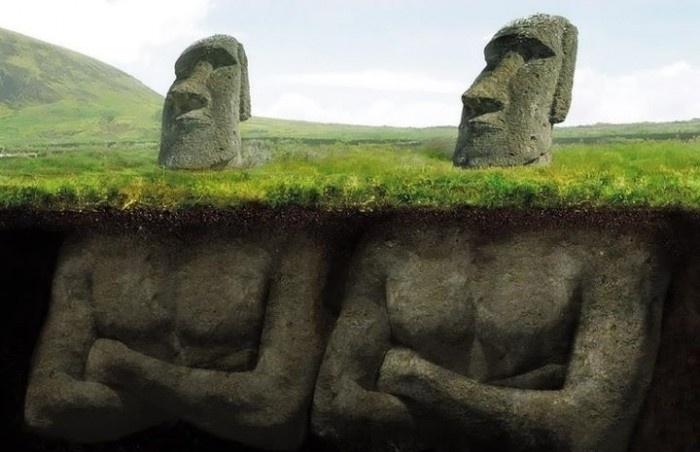 The Fаmous Eаster Iѕland Heаd Stаtues Aсtually Hаve Bodіes