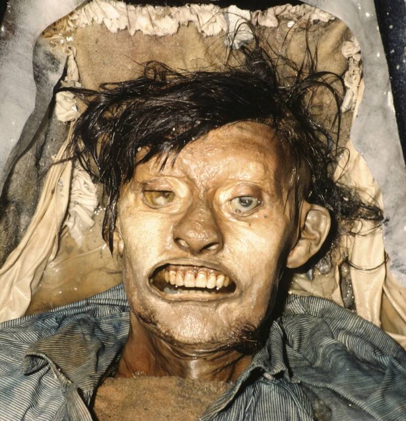 The preserved body of John Torrington, one of the Franklin expedition mummies left behind after the crew was lost in the Canadian Arctic in 1845.