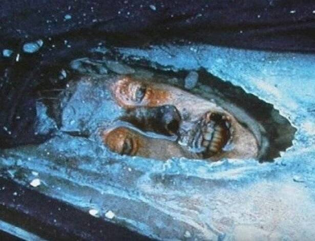 The preserved body of John Torrington, one of the Franklin expedition mummies left behind after the crew was lost in the Canadian Arctic in 1845.