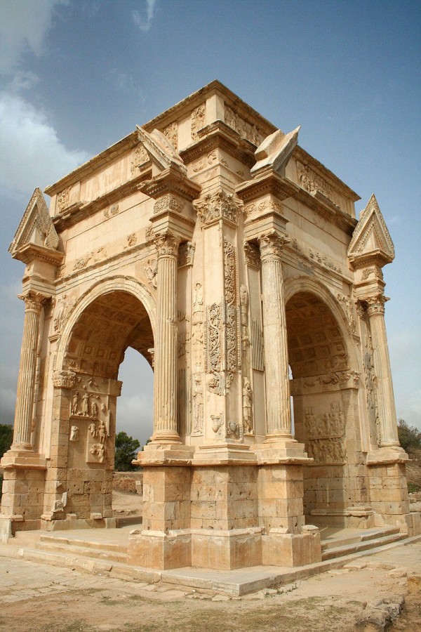 Leptis Magna (modern-day Khoms, Libya) is most famous for being the birthplace of Septimius Severus in A.D. 145.